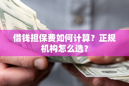 济南借钱担保费如何计算？正规机构怎么选？