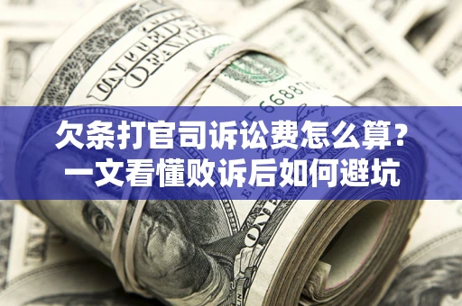 济南欠条打官司诉讼费怎么算？一文看懂败诉后如何避坑